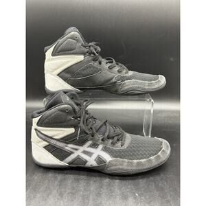 ASICS Matflex 6 Wrestling Shoes Mens Size 8 Black Silver White 1081A021